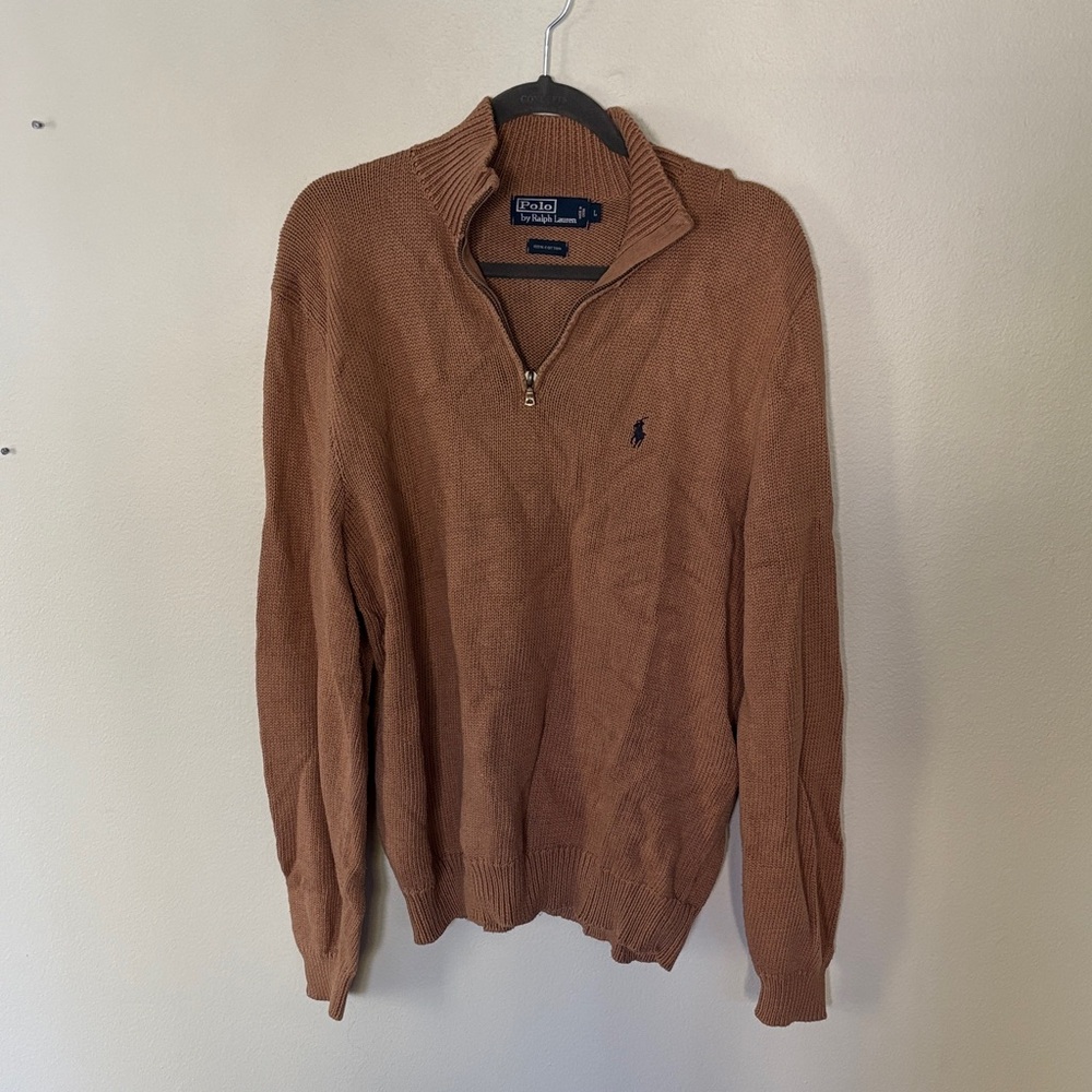 Polo by Ralph Lauren Tan Zip-Up Sweater